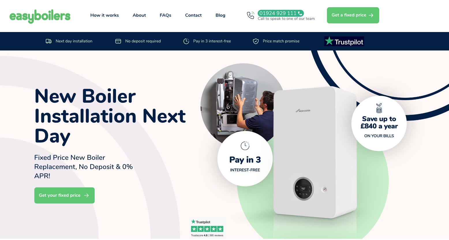 Easy boilers case study homepage